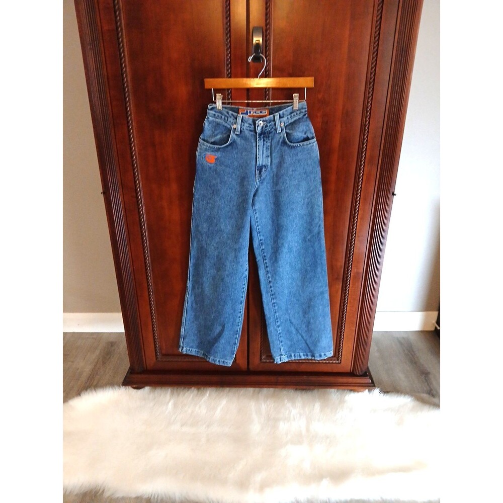JNCO JEANS VTG RARE! Girlie Stuff Women's Size 7 Wide-Leg 5-Pocket LOGO